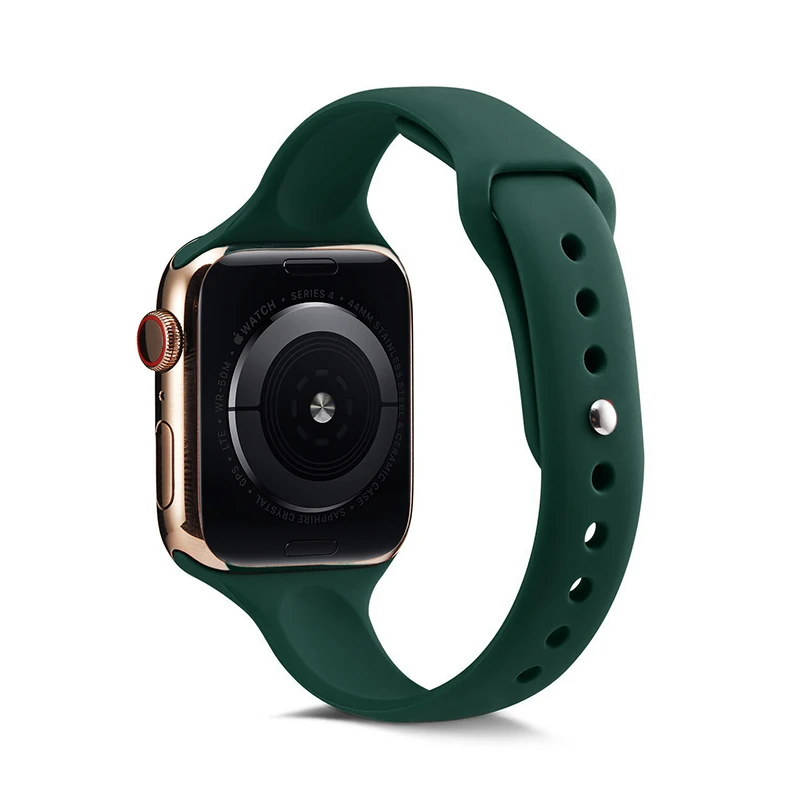 Ремешок для часов Apple Watch 38 мм 42 мм 44 мм 40 мм IWatch 4 3 2 1 спортивный силиконовый ремешок тонкий браслет аксессуары для часов
