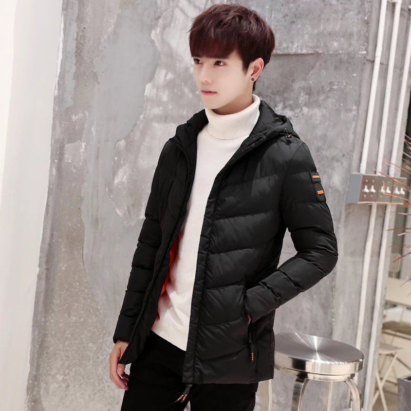 Новинка 2020 зимние куртки парка для мужчин однотонная Осенняя теплая верхняя