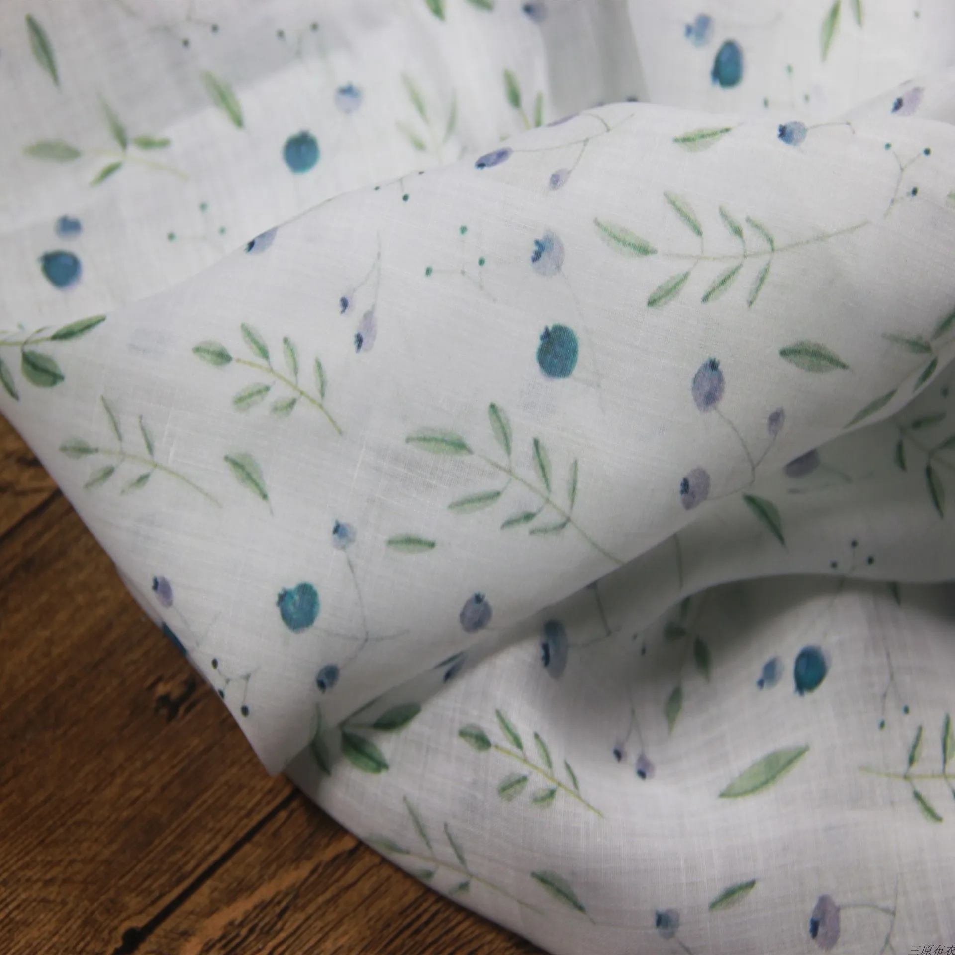 Высококачественные Новые ткани рами материал с принтом черники современный