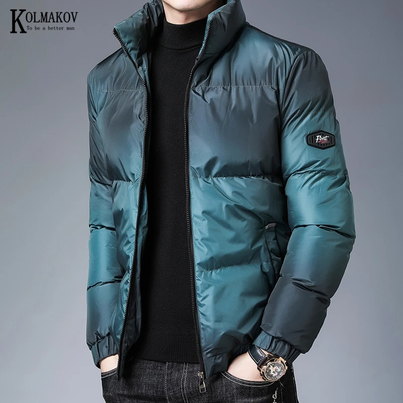 

KOLMAKOV Men's Zipper High-necked Casual Padded Coat Warm Thick Male Jackets Cotton Overcoats Brand Clothing 3 Color Size M-8XL