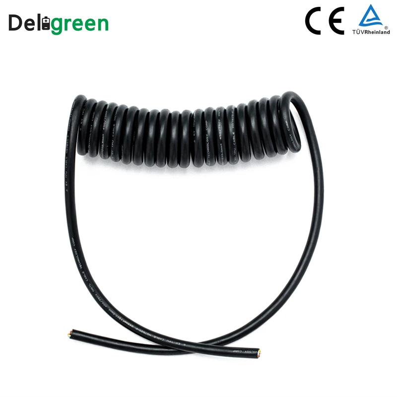 J1772 тип 1 к Тип 2 IEC62196 16A 32A для EV зарядная станция со спиральным кабелем 5 метров TUV/UL