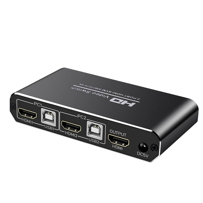 

Kvm Switch, 4K@60Hz Easy Heat Dissipation and Corrosion Resistant Kvm-Hdmi 2 Port Switch Suitable for Monitors, Laptops