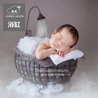 iron basket shower bathtub novelty newborn photography accessories infant shooting photo studio posing baby photography props