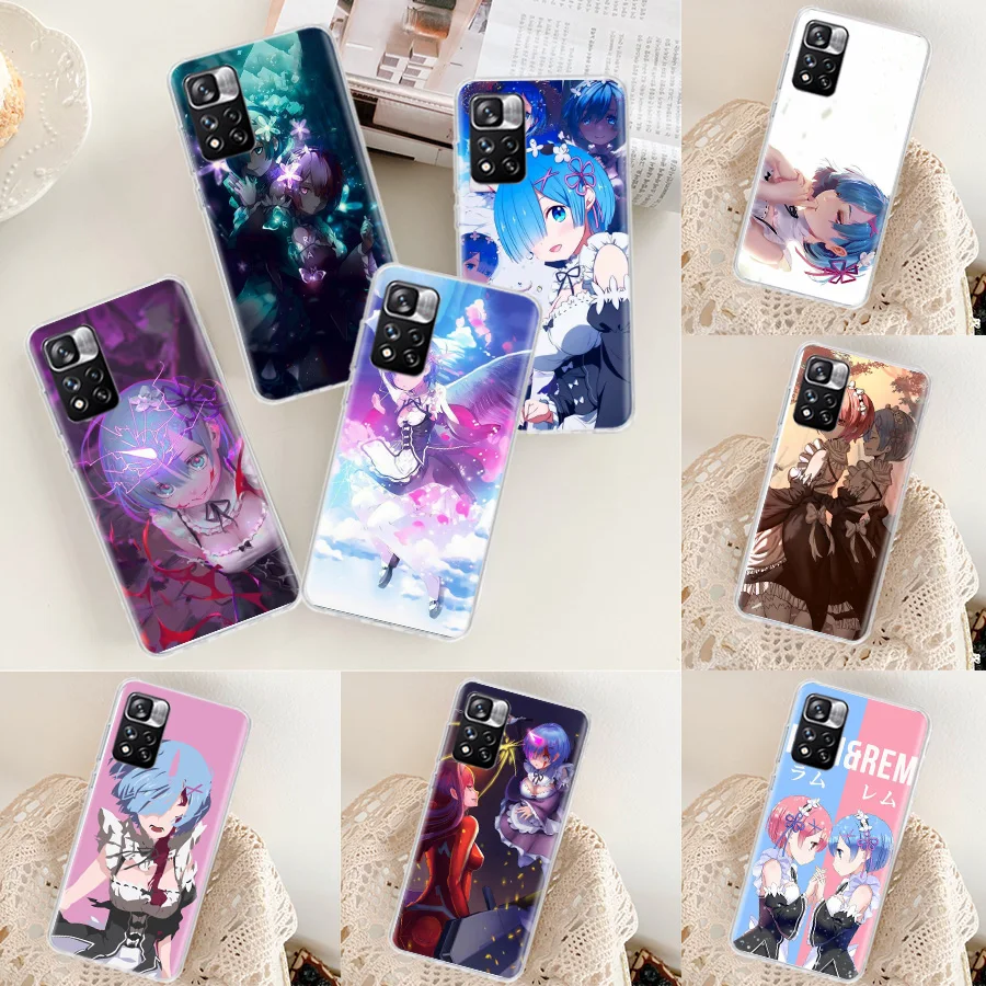 Чехол для телефона с рисунком аниме Re ZERO Ram Rem Xiaomi Mi 12 10 Lite 12X 12T 13 5G 11T 10T Pro 11i 11 Ultra 9 8 6X