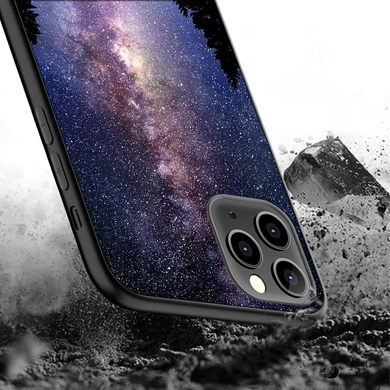 

Northern Lights Case for iPhone 12 Pro Max Case for iPhone 11 12 Pro XR XS Max mini 7 X 8 6 6S Plus 5 5S SE 2020 Black Silicone
