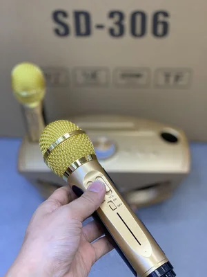 Орлиный глаз дизайн SD 306 Bluetooth караоке динамик с двумя беспроводными микрофоном стерео сабвуфер 3D стерео объемный звук