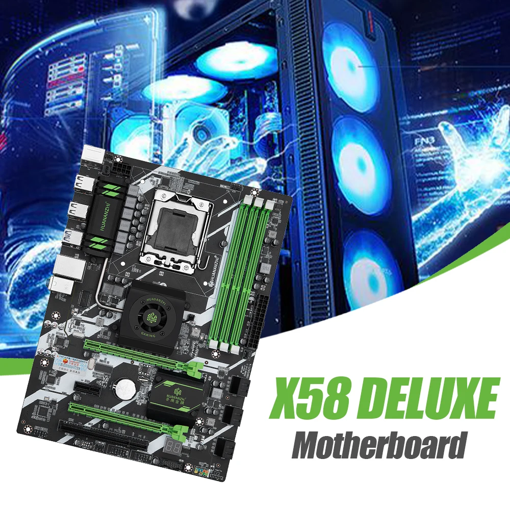 

HUANANZHI X58 Роскошная для компьютера трехканальная DDR3 16G USB 3,0 десктопная материнская плата для ЦП серии LGA1366