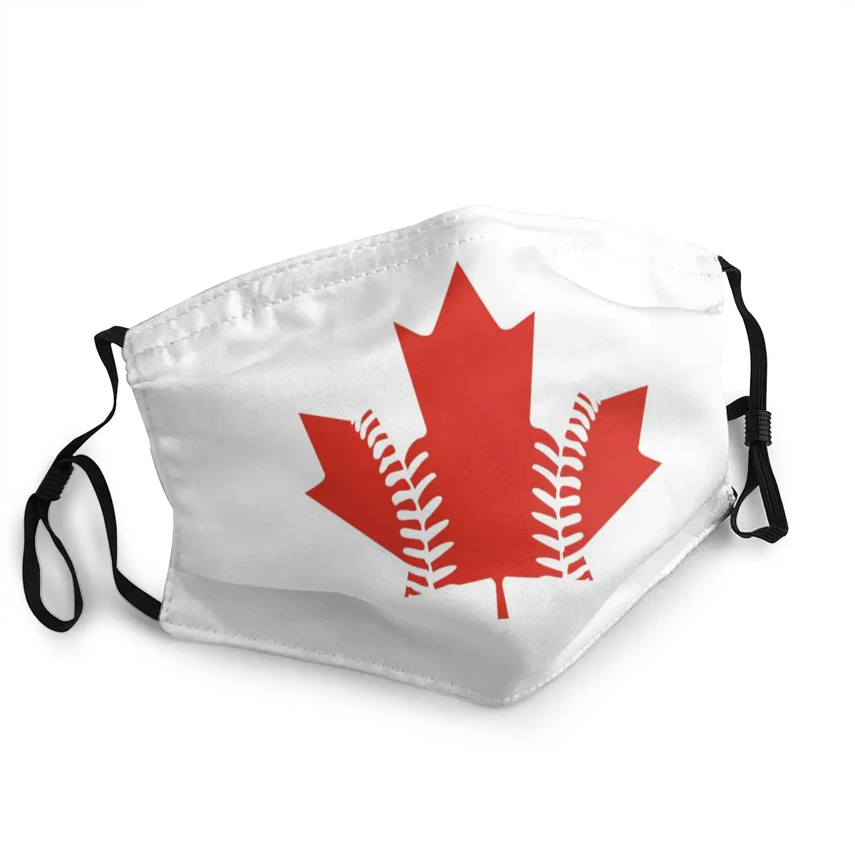 Многоразовая маска для лица с принтом кленовых листьев бейсбольная флагом