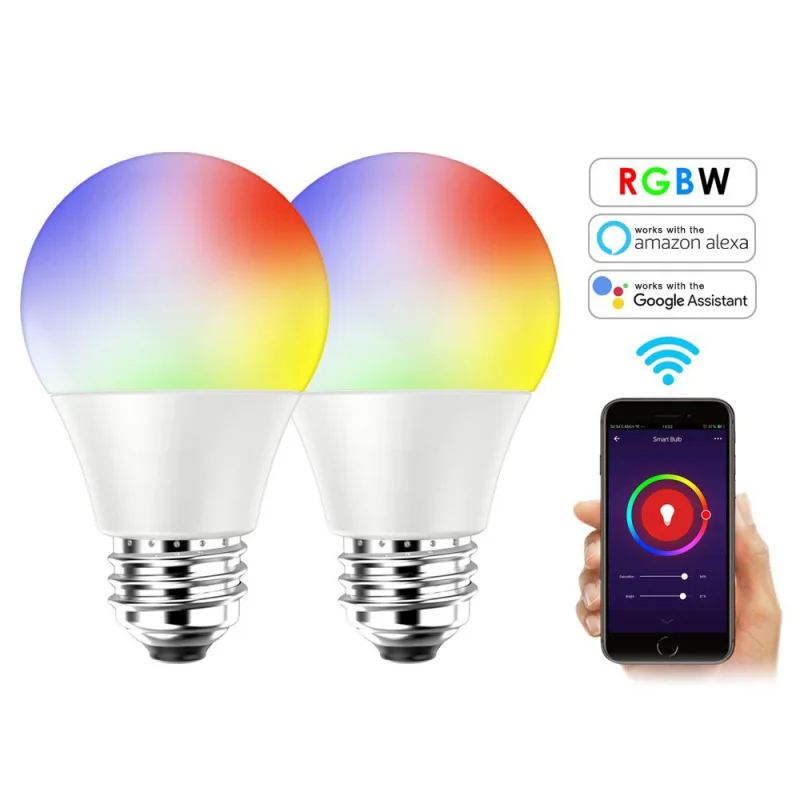E27 WiFi умный светильник RGB светодиодная лампа 7 Вт многоцветная диммируемая