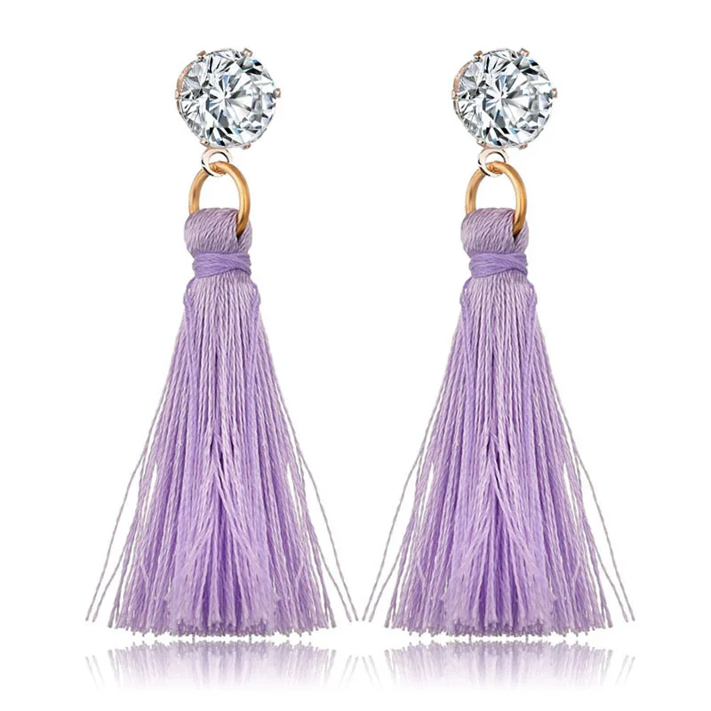 Новое поступление стильные длинные висячие серьги в стиле бохо с кристаллами и