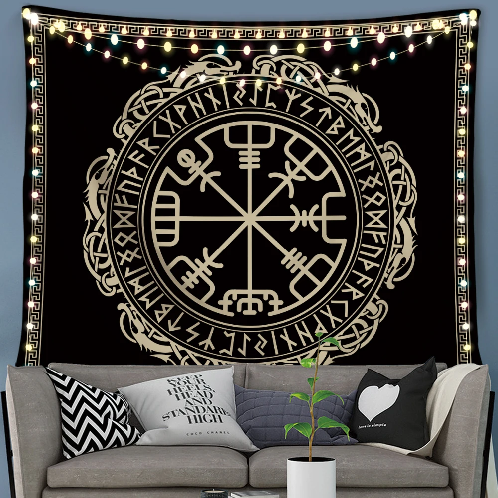 

Silstar Tex Glow In The Dark Tapestry Ying Yang Tapestry Ancient Style Tapestry Wall Rugs Geometric Design Dorm Room Decor