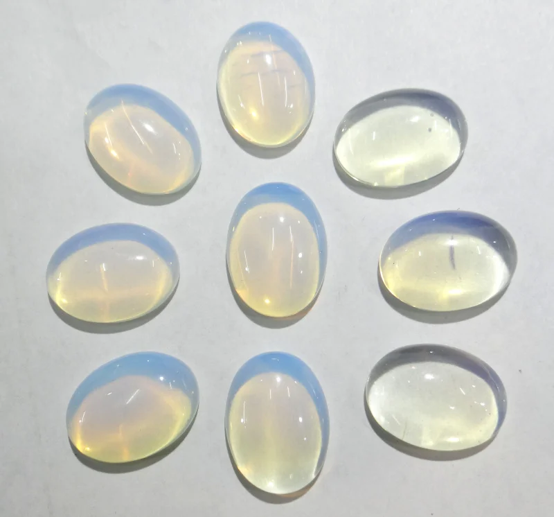 

wholesale 50pcs natural stone fluorite Oval CAB cabochon no holes beads for Jewelry making Necklace pendant accessories 12x16mm