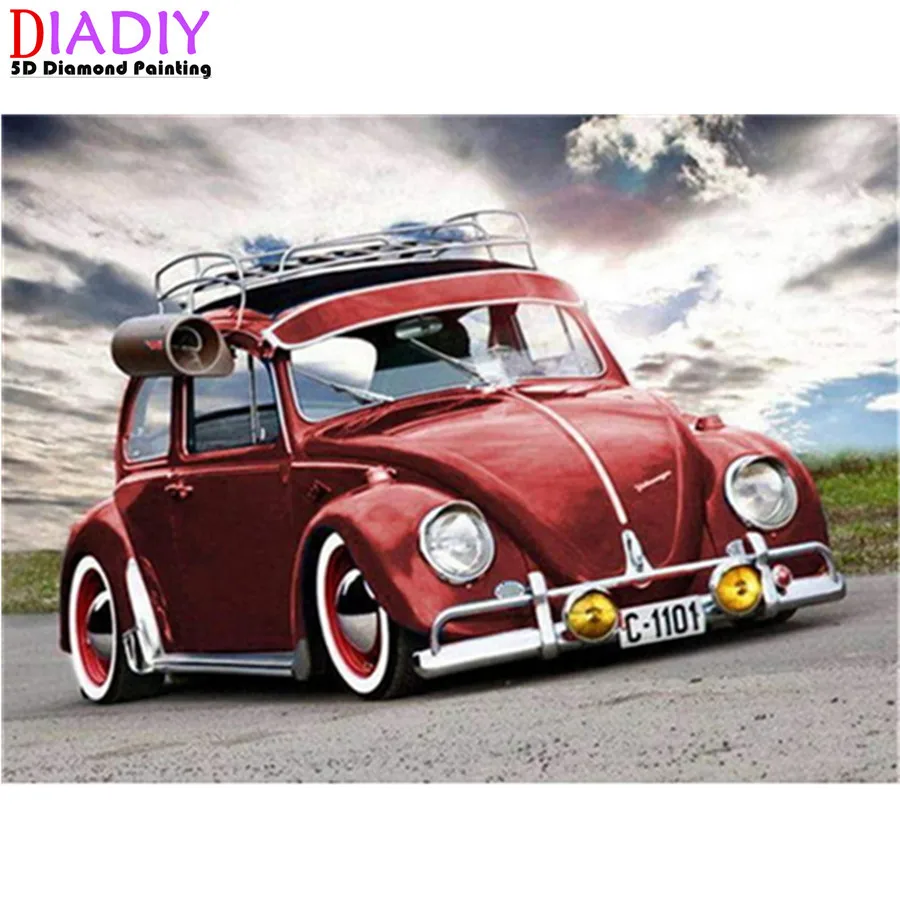 

5D алмазная живопись, полная выкладка, квадратный автомобиль, пейзаж, вышивка крестиком, мозаика, украшение для дома