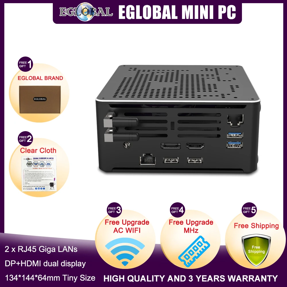 Eglobal Монстр мини ПК i7 8750H 6 ядер 12 потоков DDR4 2666 МГц Nuc Windows 10 Pro Linux маленький