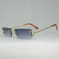 vintage small lens c wire sunglasses men rimless square sun glasses women for outdoor club clear glasses frame oculos shades