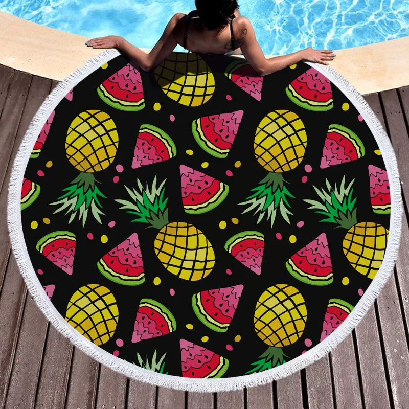 Тропические фрукты ананас микрофибра пляжное полотенце для взрослых 150 см