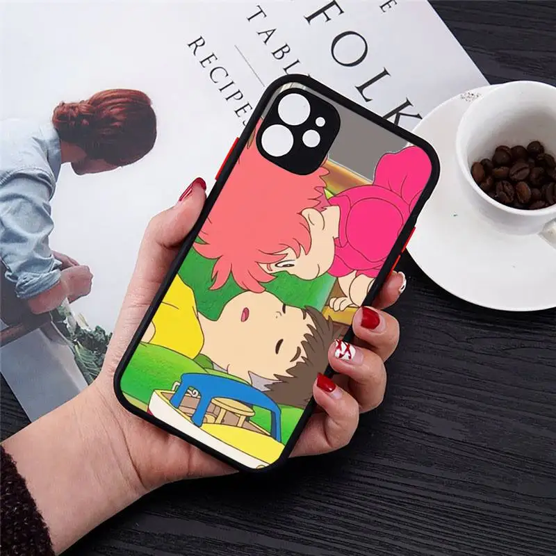 

Hayao Miyazaki anime ponyo Phone Case Transparent Matte for iPhone 7 8 11 12 s mini pro X XS XR MAX Plus cover funda