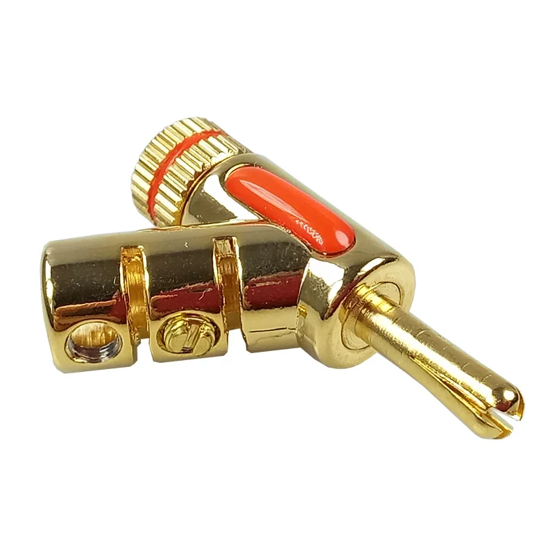 

10pcs/lot Banana Plug High Quality Brass Gold Plated Banana Male Connector Screw Type Speaker Plug Wire Connector