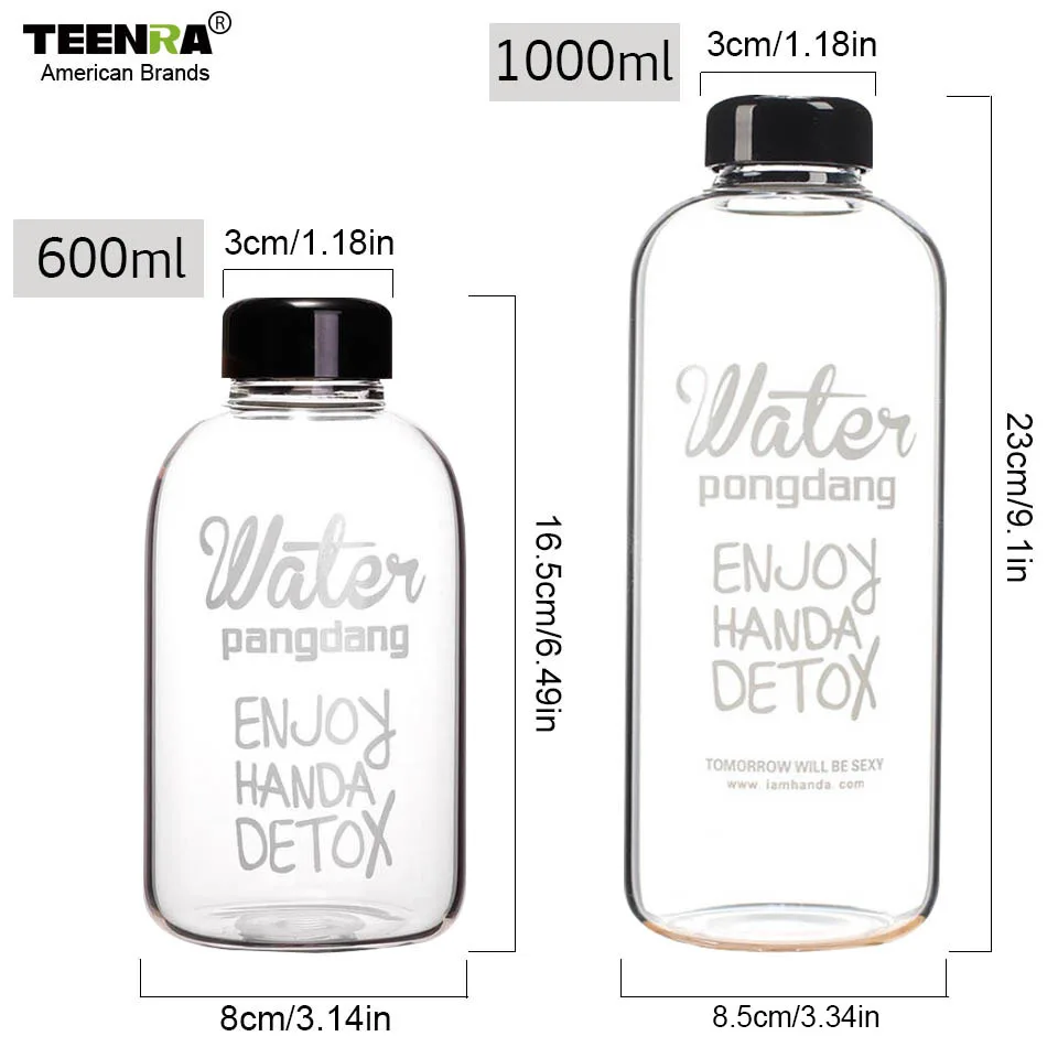 TEENRA 1000 мл большой объем для воды бутылка портативная Спортивная бутылка для питьевой воды герметичная фруктовая лимонная пластиковая бутылка для сока