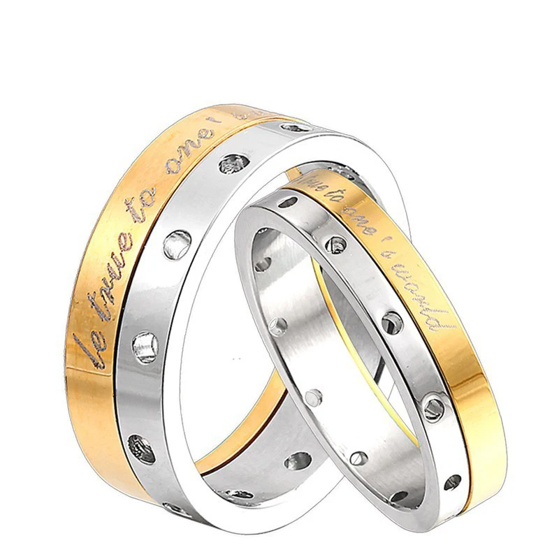 1 шт. кольцо для влюбленных от RIR из нержавеющей стали золотого и черного цвета