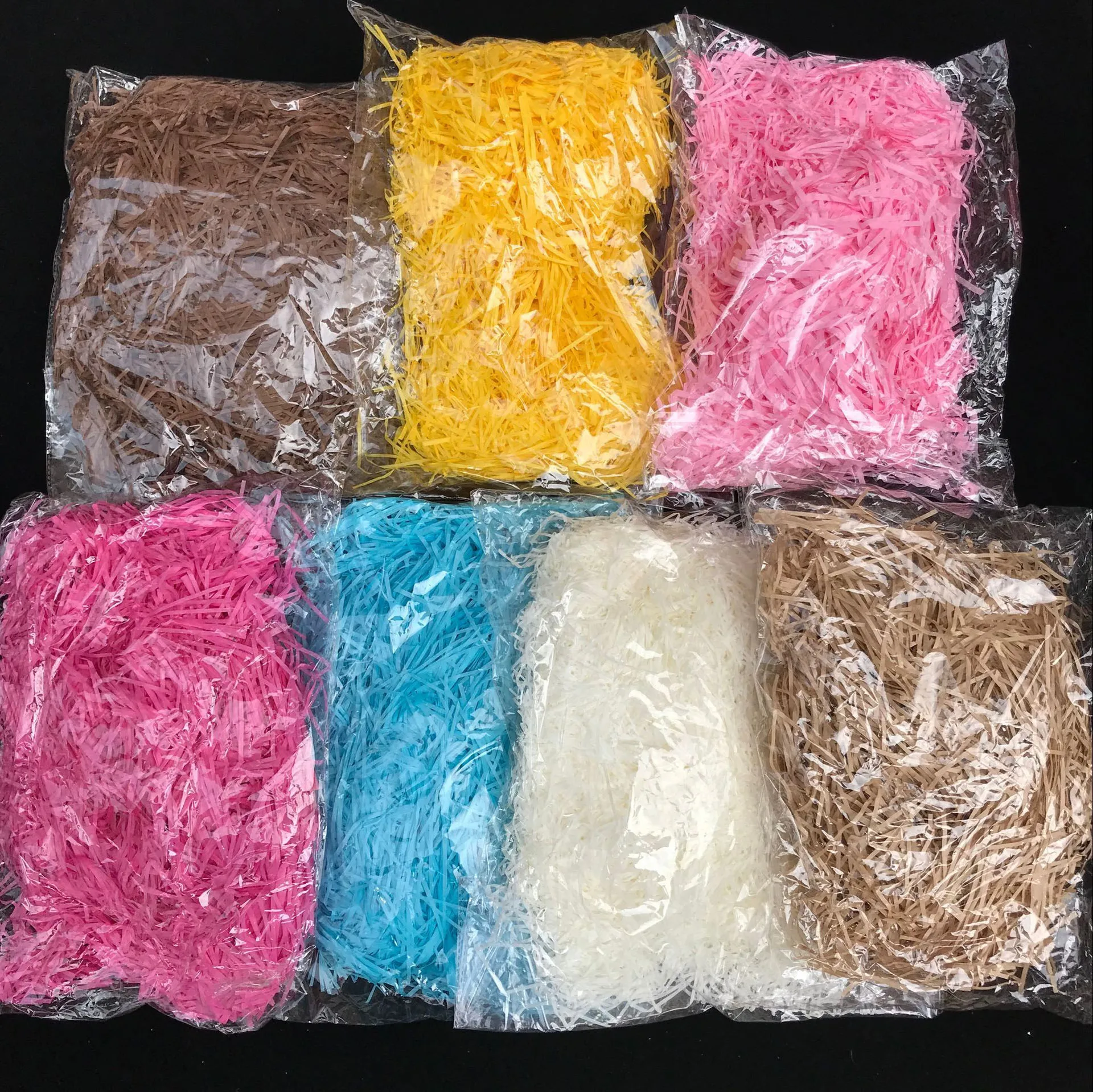 10g Красочные измельченные бумажная рафия наполнитель подарочной коробки на день