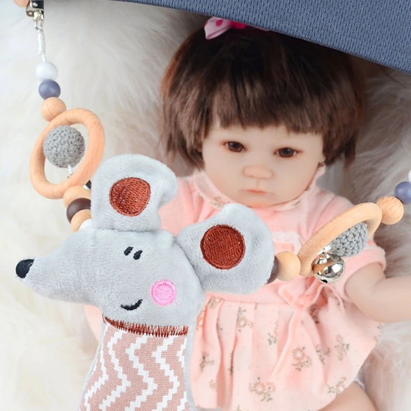 

Baby Stroller Pendant Rattle Pacifier Chain Pram Clip Crochet Beads Infants Nursing Teething Chewing Toys Shower Gifts