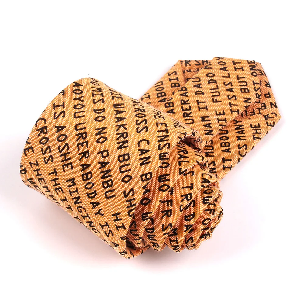 Узкие мужские галстуки классические надписи галстук с принтом для бизнеса