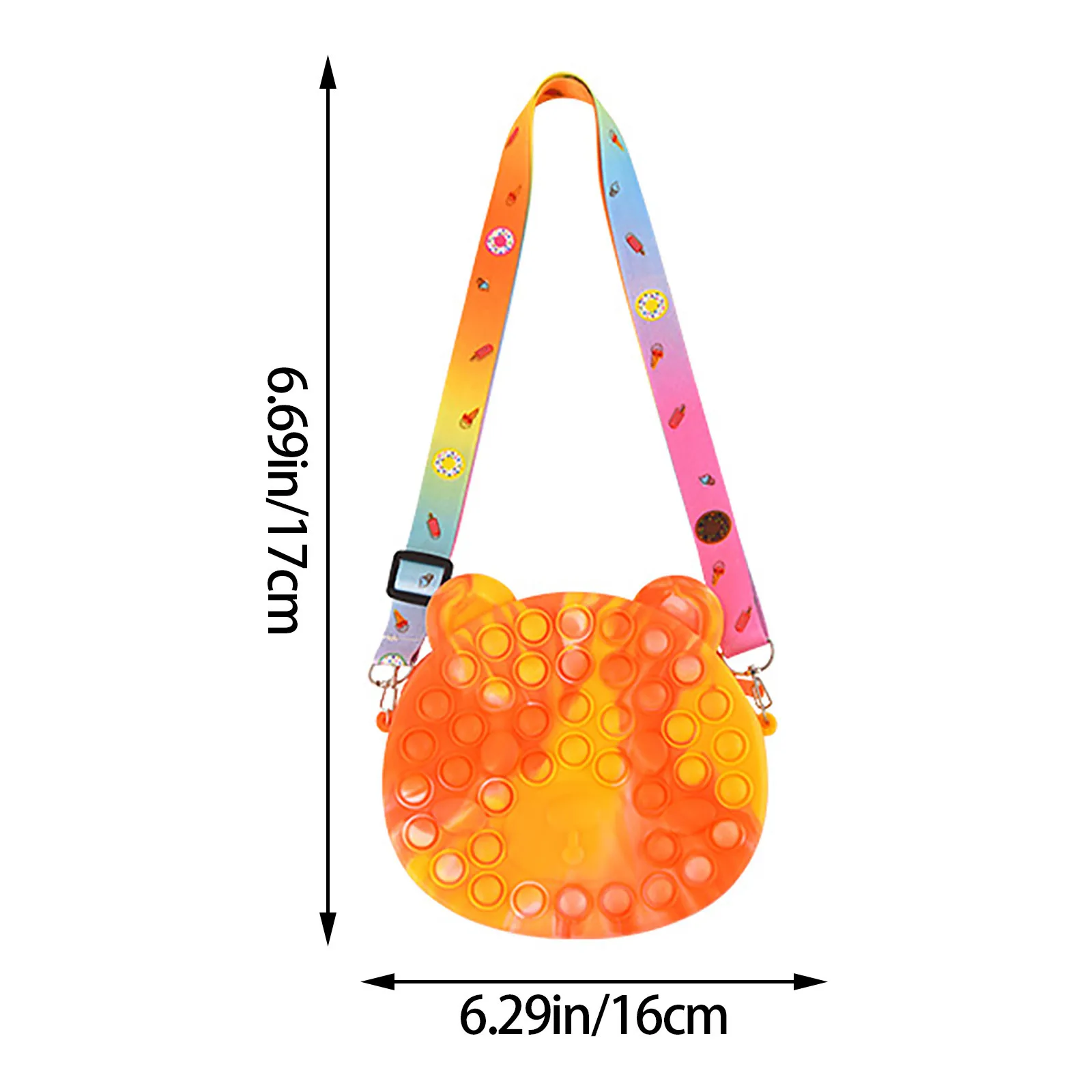 Kawaii Popit кошелек сумка на плечо игрушки-антистресс поп It Радуга Единорог простой