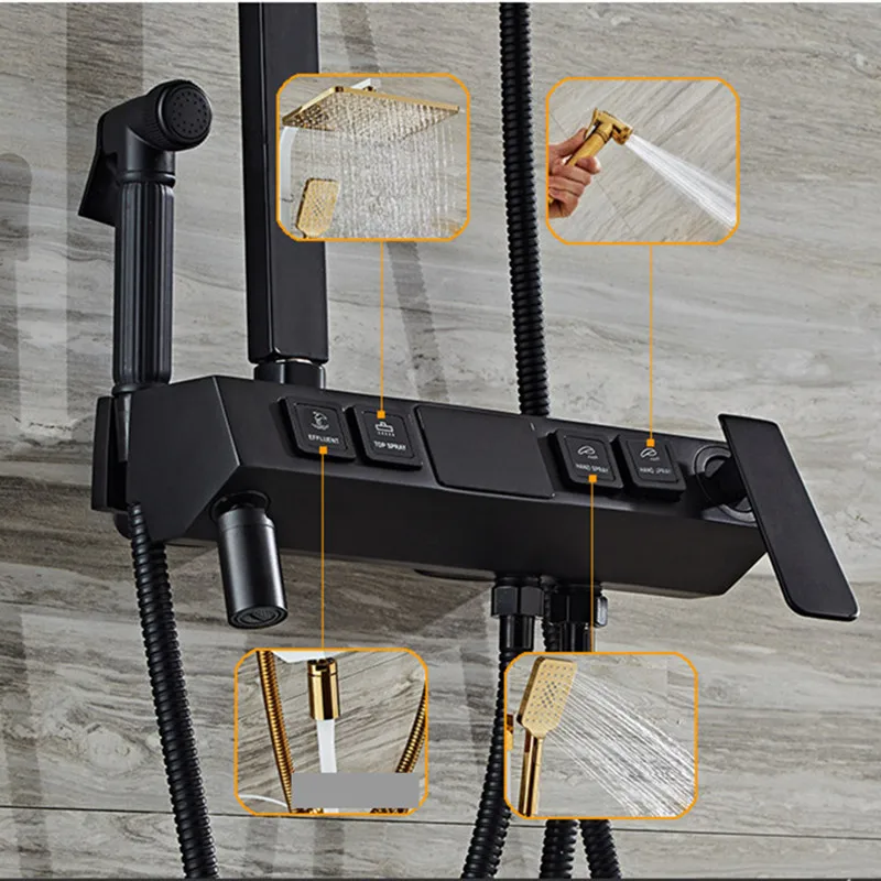 Набор для душа в ванную комнату 12 дюймов насадка тропического Золотая Душевая