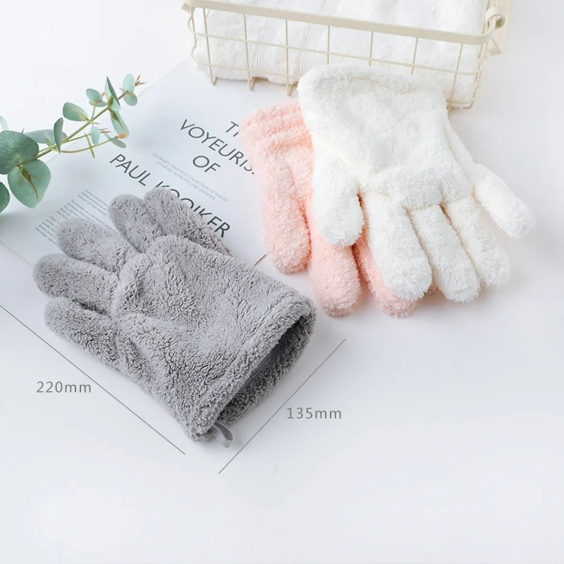 Коралловое бархатное полотенце для сухих волос из микрофибры быстросохнущее