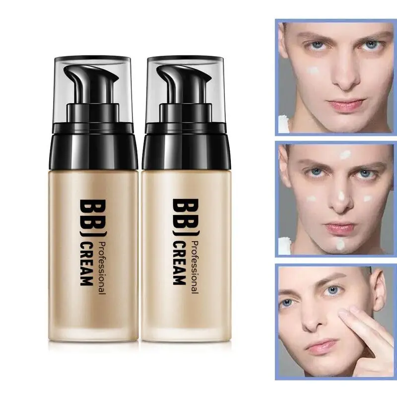 

40ml Men BB Cream Natural Whitening Skin Care Men Effective Care Sunscreen Face Foundation Base Men Makeup Skin Color