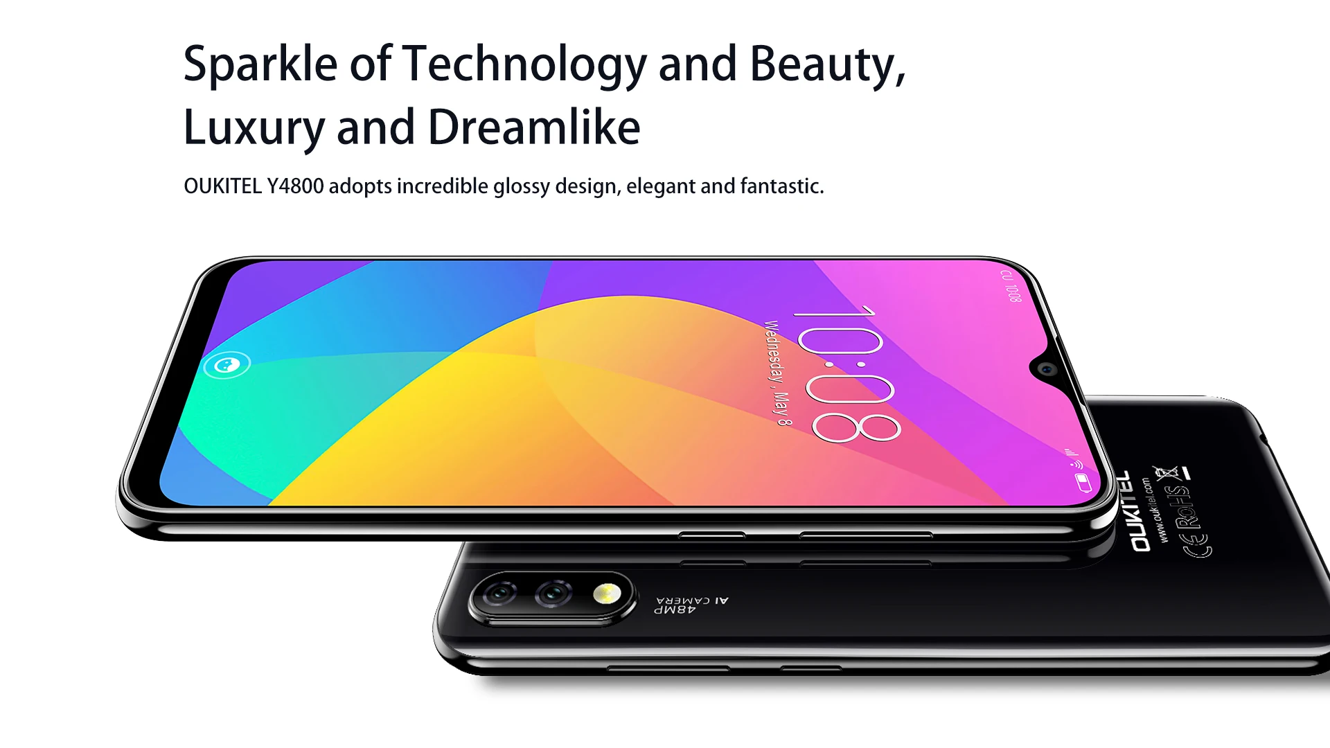 Смартфон Oukitel Y4800 48MP 5MP FF AI камера 16M YOUNGE 6 ГБ ОЗУ 128 Гб ПЗУ Android 9,0 4000 мАч OTG NFC 6,3 ''телефон
