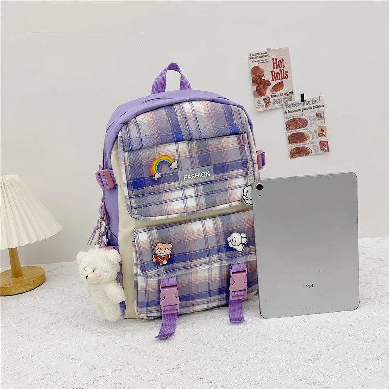 4 pcs sets canvas Schoolbags For Teenage Girls Female Children Shoulder Bags New Trend Female Backpack Fashion Women Backpack