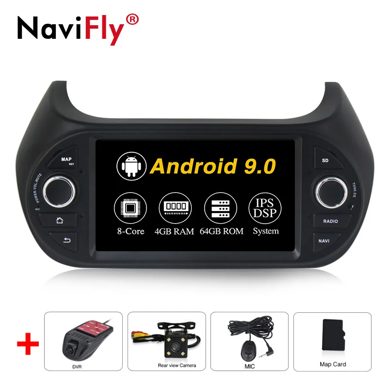 Новинка! 4G Android 9,0 8Core ips DSP автомобильный Радио gps навигация мультимедийный плеер для FIAT/Fiorino/Qubo/Citroen/Nemo/peugeot/Bipper - Цвет: 8Core Camera DVR