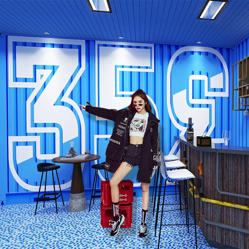 3D Ins контейнер декоративные обои художественный тренировочный центр компания