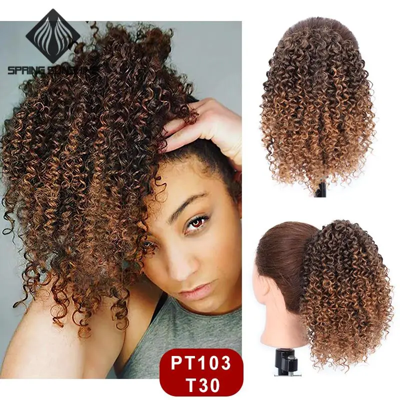 Кудрявый кудрявый накладной хвост афро кудрявые накладные волосы синтетические