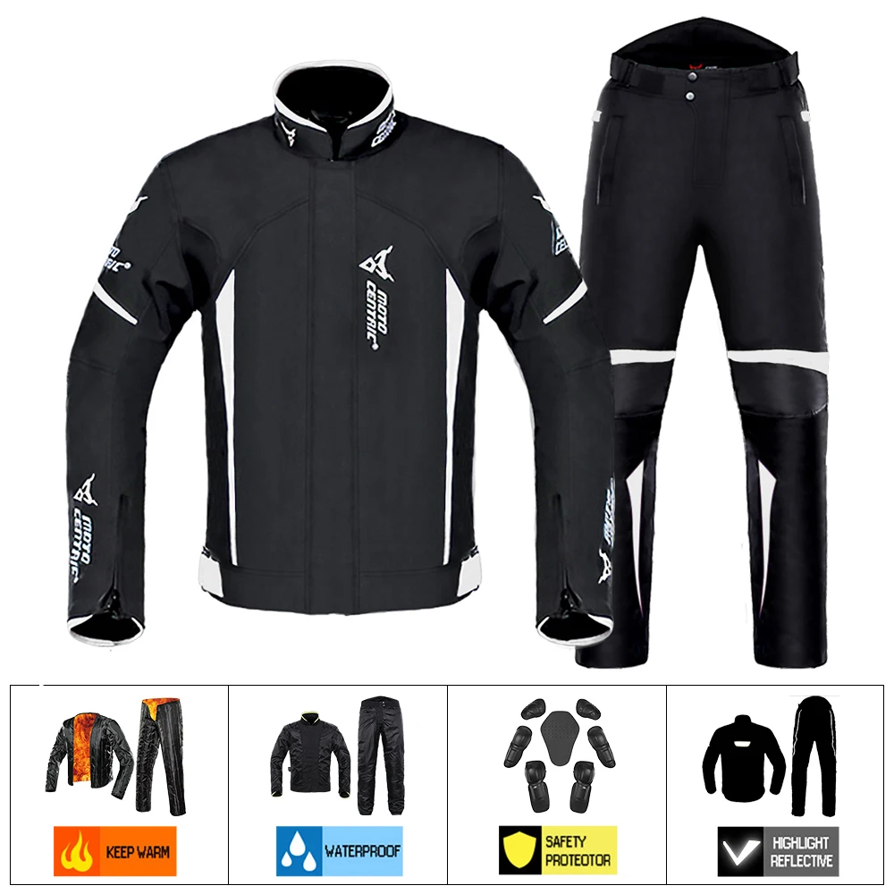 1702 Suit 04 Мотоциклетная куртка для мотоциклистов+ брюки, костюм, водостойкая куртка для мотоциклистов, мотоциклетная куртка для езды, Мужская мотоциклетная защита - Цвет: 1702 Suit 04