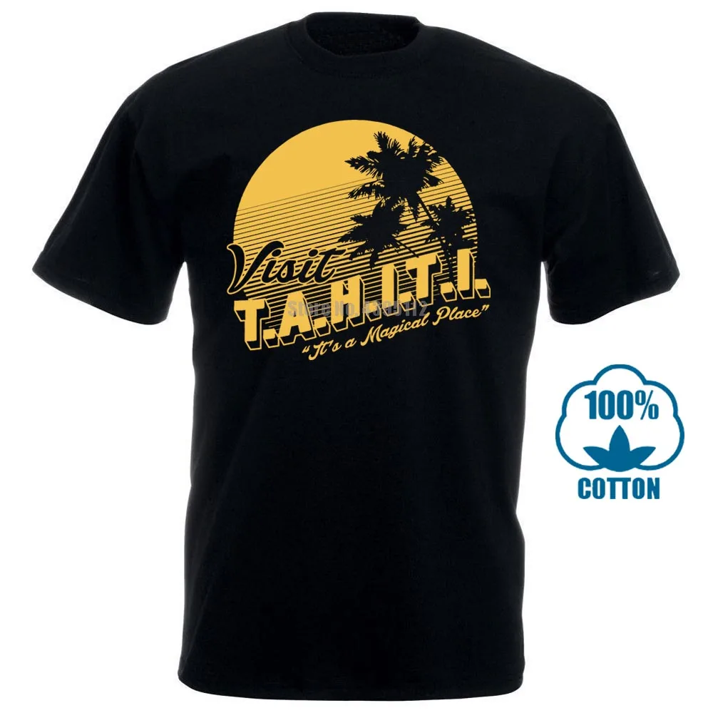 Мужская футболка с надписью агенты щита посетите Таити 012051|Мужские футболки| |