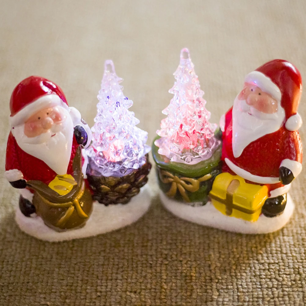 Дерево вечерние разноцветный окрашенный декоративный Санта-Клаус настольный