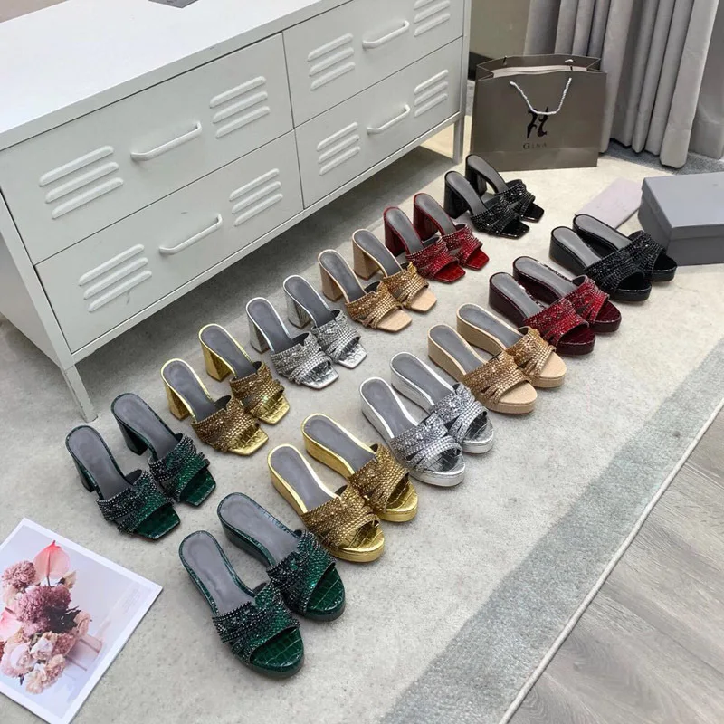 

2021 Summer New Women Platform Wedges Sandals Rhinestone Decoration Female Comfortable Casual Tide Shoes Elegant Mujer Sexy Shoe
