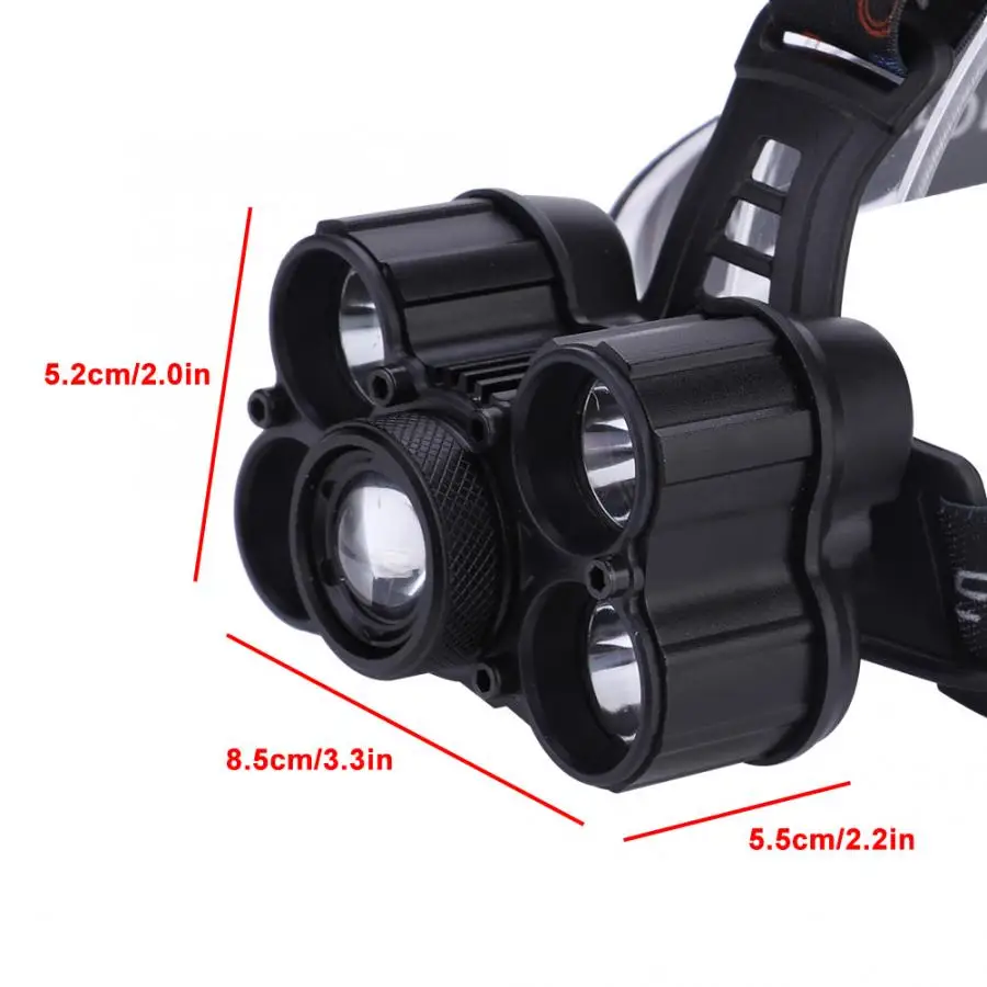 Супер яркий 4000лм 5 светодиодов USB налобный фонарь масштабируемый головной