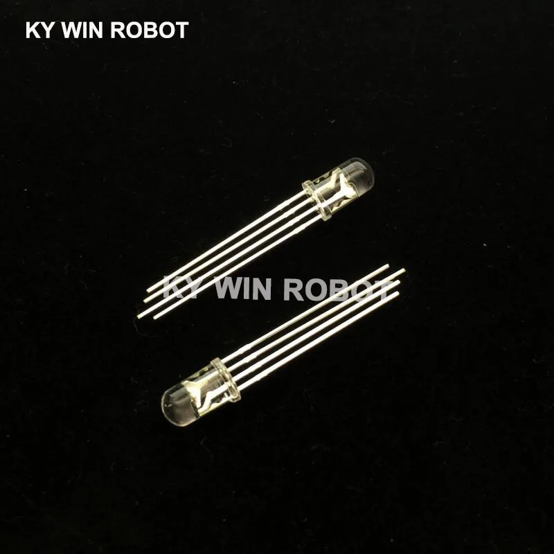 50pcs/lot 5mm 4pins RGB LED Common Cathode/Anode Tri-Color Emitting Diodes Diffused