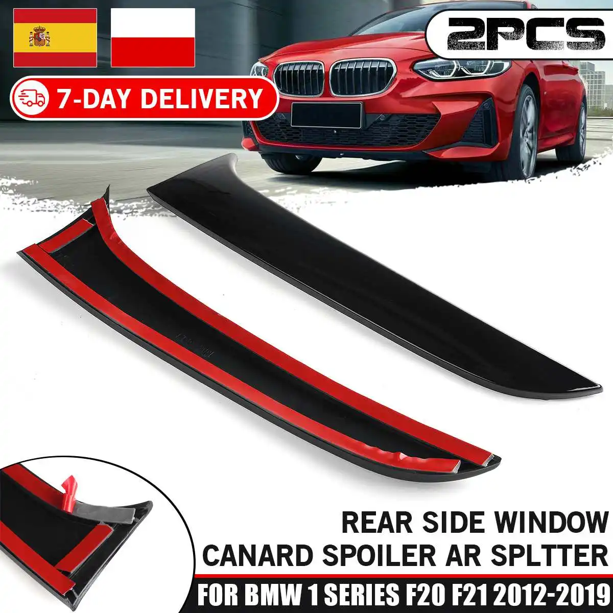 2Pcs Car Rear Side Window Canard Spoiler Air Splitter For BMW 1 Series F20 F21 2012 2013 2014 2015 2016 2017 2018 2019 Styling | Автомобили