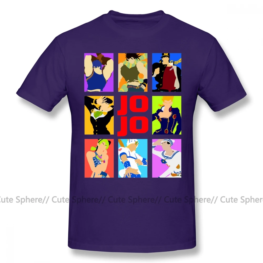 Purple Jojo причудливая футболка Jojo S причудливая футболка с коротким рукавом летняя футболка забавная графическая 5x100 Хлопковая мужская футболка - Цвет: Purple