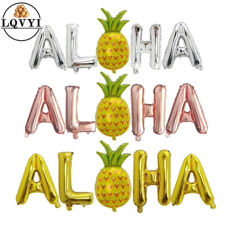 5 шт./лот украшения для гавайской вечевечерние фольгированные воздушные шары в