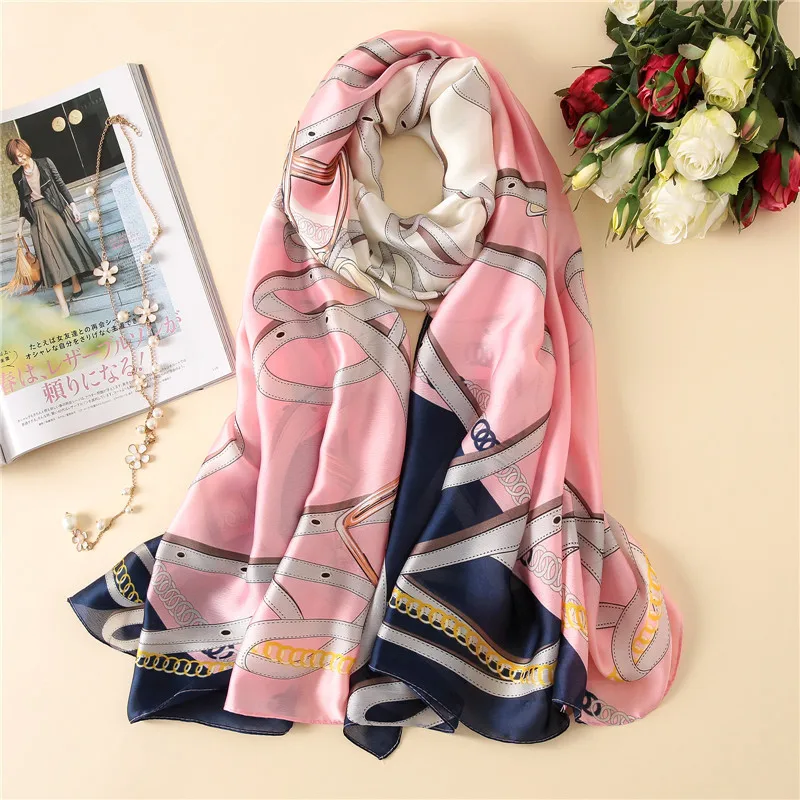 Роскошные брендовые шелковые шарфы модный шарф женские летние шали Пашмина