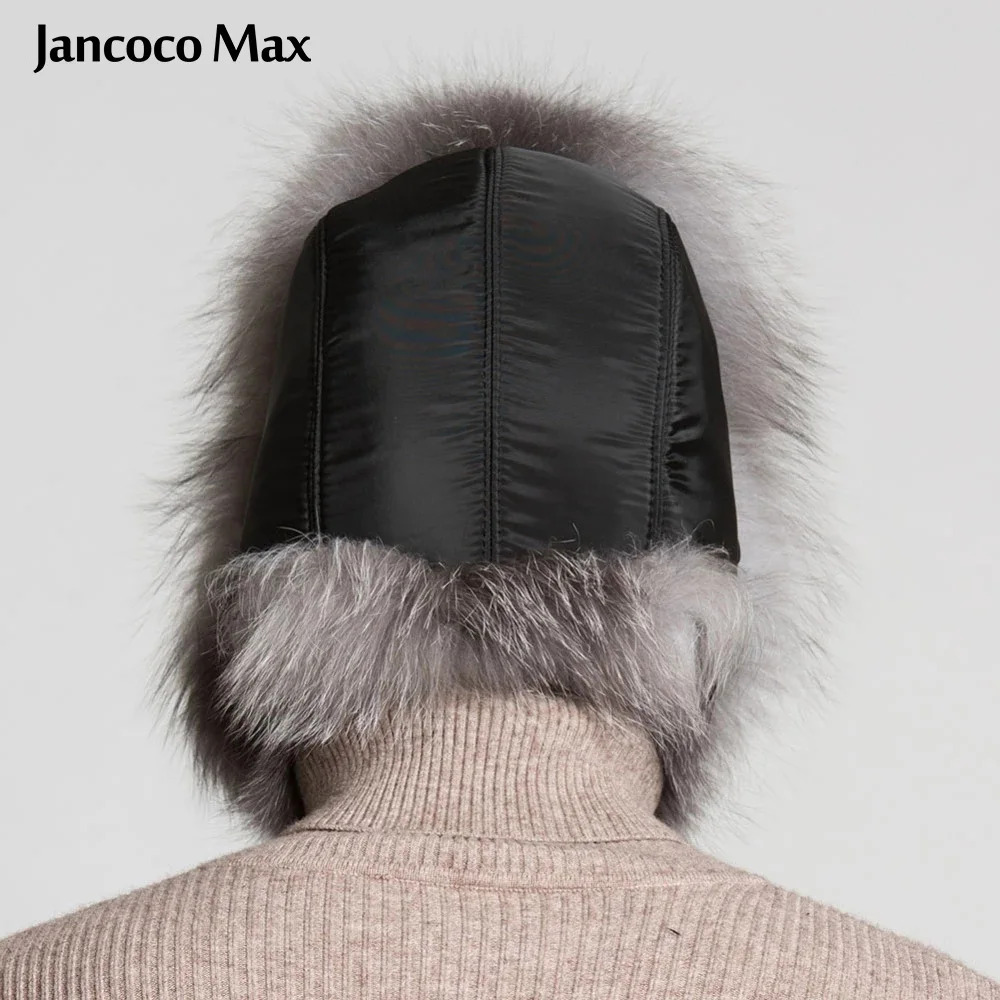 Мужские шапки бомберы из натурального Меха чернобурки толстые теплые зимние с