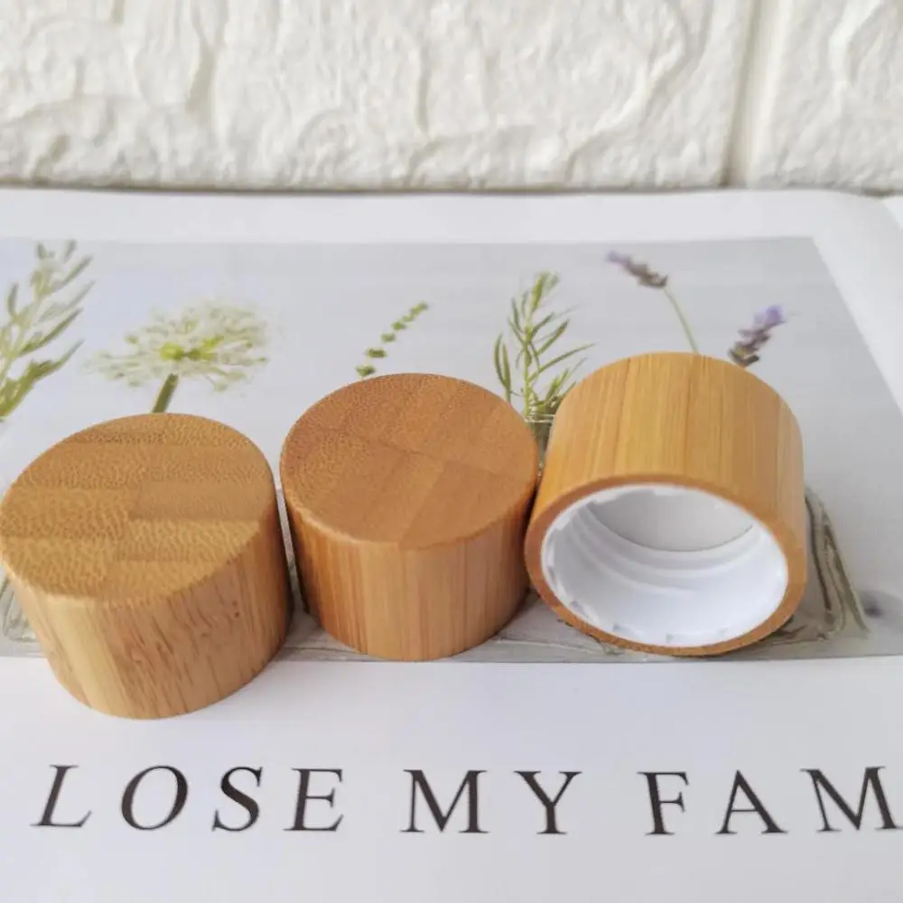 

10pcs 24mm 20/410 Natural Bamboo Screw Cap for For Glass/Plastic Cosmetic Liquid Bottles bamboo cosmetic packaging