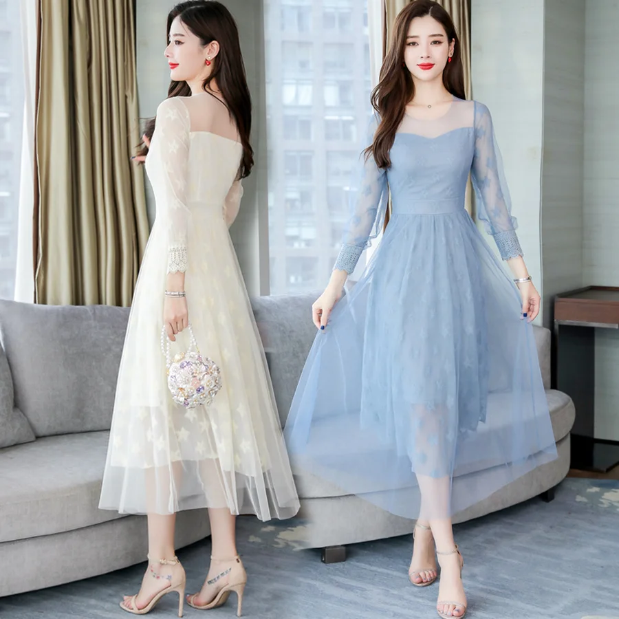 Летнее Новое Кружевное пляжное сексуальное платье миди большого размера 2020