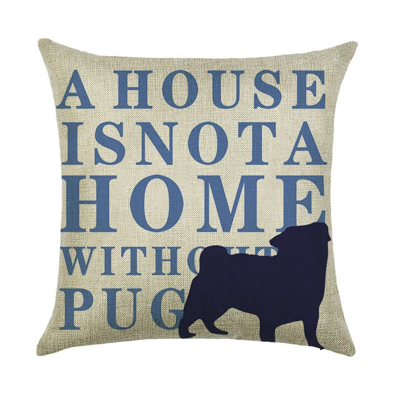 Чехол для подушки с изображением мультяшной собаки льняной чехол золотистого